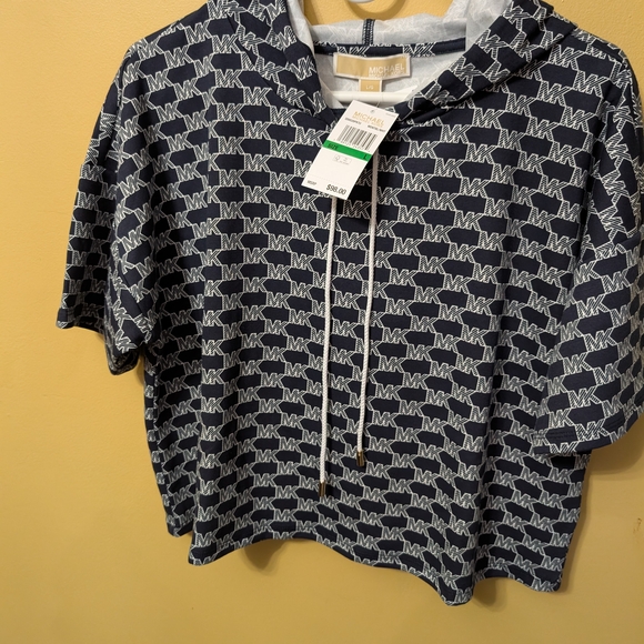 Michael Kors Tops - Michael Kors Navy Hoodie with Logo Pattern
